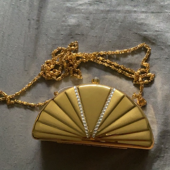 Mini -Gold Vintage rhinestone purse - Picture 4 of 5